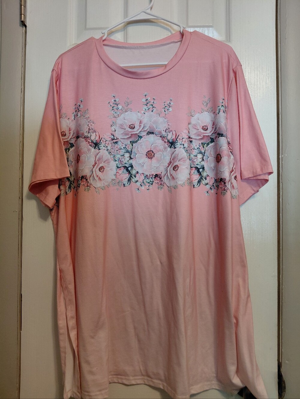 Women's Pink Floral Short Sleeve Top